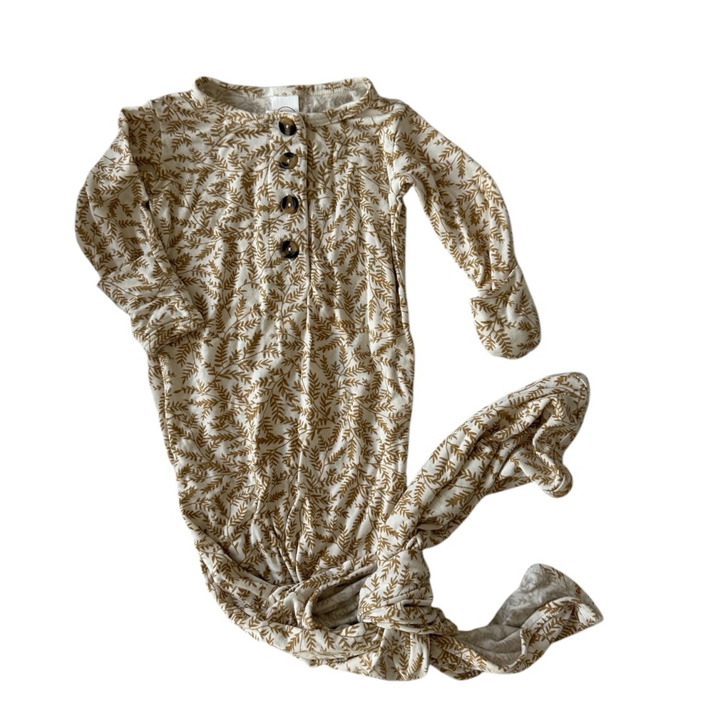 Newborn Lou Lou & Co Wheat Knotted Gown